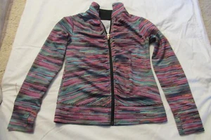 Champion Duo Dry Girls M(7-8) Long Sleeve Activewear Full Zip Striped Jacket - Picture 1 of 7