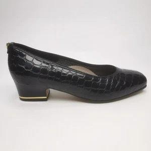 ~ ARA klassische Damen-Pumps Krokodilleder in Krokodilleffekt marineblau UK-Größe 4H ~ - Bild 1 von 16