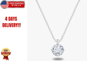 Womens Jewelry Pendant Chain Necklace 2.0 Carat Diamond Gifts - Picture 1 of 7