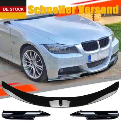 Front Spoiler Schwarz Glanz Für BMW 3 Serie E90 E91 M-Tech Pre-LCI 2005-2008 - Bild 1 von 4
