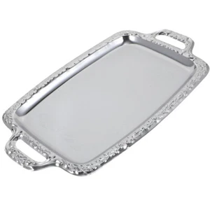 Metallo Vassoio Ottoman Profumo D'argento Vassoio Argento Vanity Vassoio - Foto 1 di 12