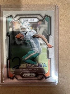 Jaylen Waddle Auto Autogramm Football Karte Miami Dolphins - Bild 1 von 2