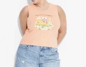 Damen Strawberry Shortcake Graphic Shrunken Tank Top Peach Gr. M - Bild 1 von 7
