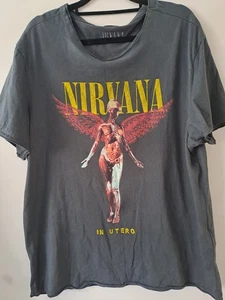 CAMISETA OFICIAL NIRVANA IN UTERO - GRIS, TALLA GRANDE - EXCELENTE ESTADO - Imagen 1 de 4