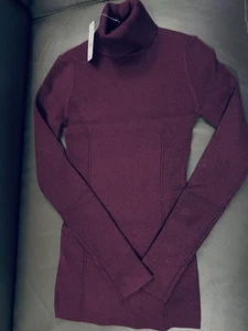 White House Black Market Gr. XXS Burgunder Strick Rollkragen Ripp Pullover Pulli - Bild 1 von 3