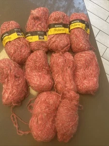 8 Vintage Skeins Yarn Nomatta Polaris German White MoHair Loop Red - Picture 1 of 8