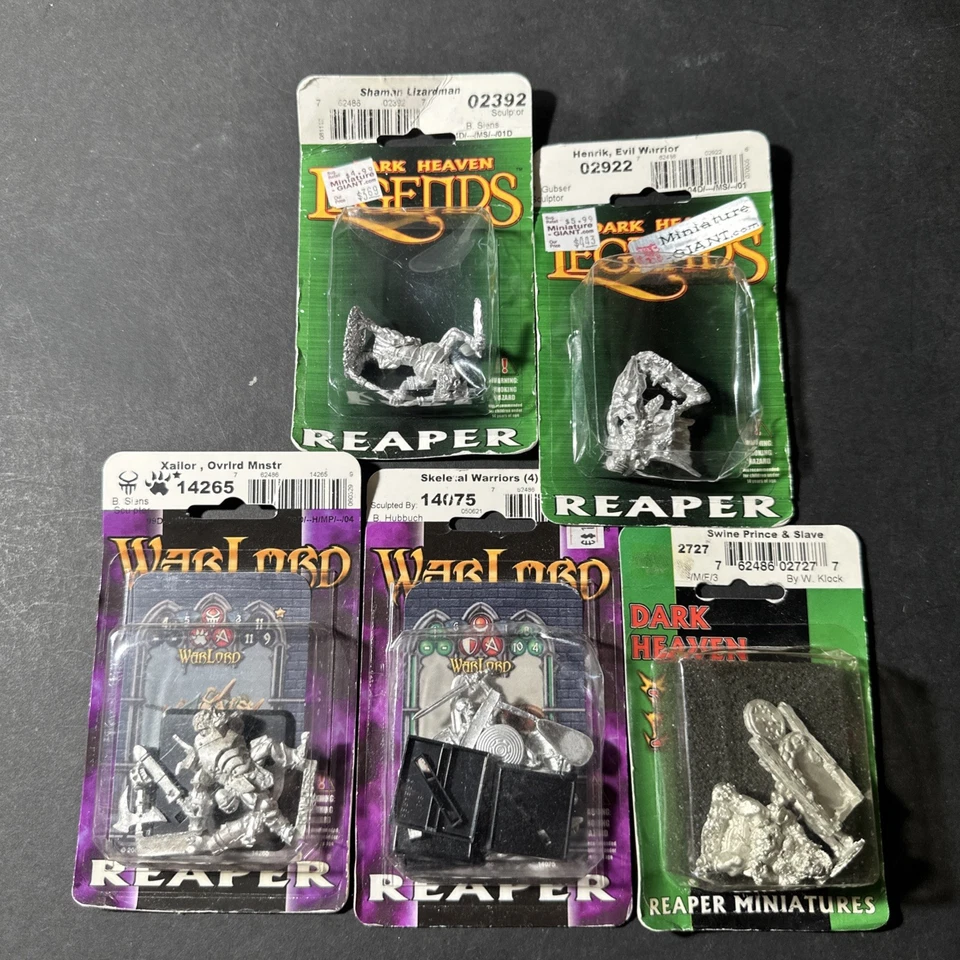 Miniaturas Reaper: Lote de 5 figuras selladas (metal) sin pintar sin montar B2179 Foto 1 de 1