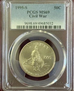 1995 -S 50C PCGS MS69 CIVIL WAR - Picture 1 of 3