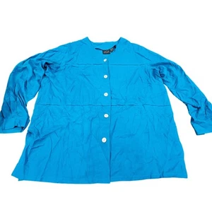 Vintage JKLA California Blau Seidenhemd Langarm Button Down Größe L - Bild 1 von 6