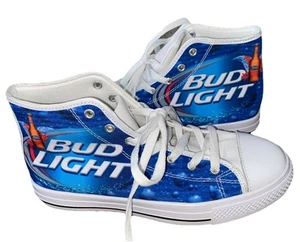 Bud Light High top Sneakers Sz 8 - No Brand - Brand New - Picture 1 of 8