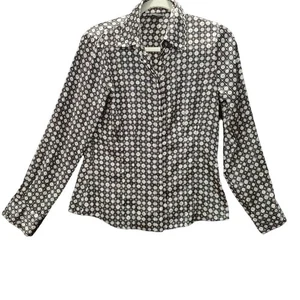 Rafaella Womens Button Down Blouse Multi-Color Size 6 100% Polyester Long Sleeve - Picture 1 of 12