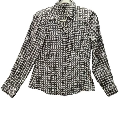 Rafaella Womens Button Down Blouse Multi-Color Size 6 100% Polyester Long Sleeve - Image 1 of 4