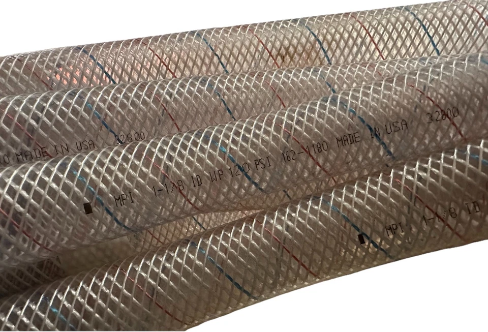 162-1180 MPI 1 1/8” Clear PVC Hose, By The Foot - Image 1 of 1