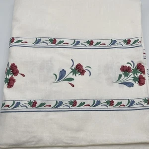 Lenox Poppies on Blue Large Rectangular Tablecloth 110x63” Kemp & Beatley - Picture 1 of 9