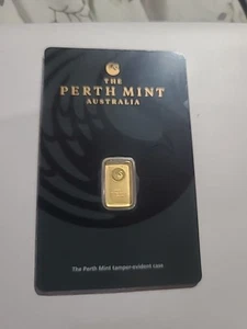 Perth Mint 1 Gram Gold Bar Bullion Minted Kangaroo Assay Bar 99.99% 24k - Picture 1 of 2