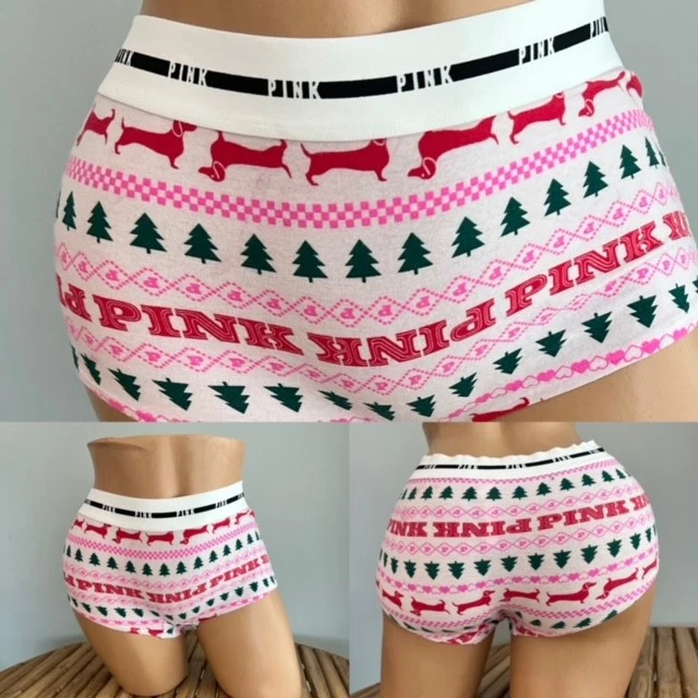 PINK by VICTORIAS SECRET BOYSHORT BOXER PANTIES sz M - Image 1 of 1
