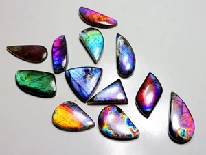 255 Ct Natural Bulk Lot Purple Fire Labradorite Fancy Cabochon Gemstone RK-439 - Picture 1 of 2