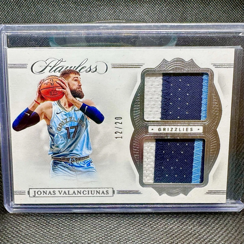 2019-20 Panini Flawless Jonas Valanciunas Dual Game Worn & Used Patch /20 SSP - Image 1 of 1