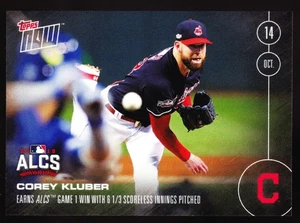 Corey Kluber Closer Cody Allen Indians ALCS Win vs Blue Jays 2016 Topps NOW #582 - Picture 1 of 2