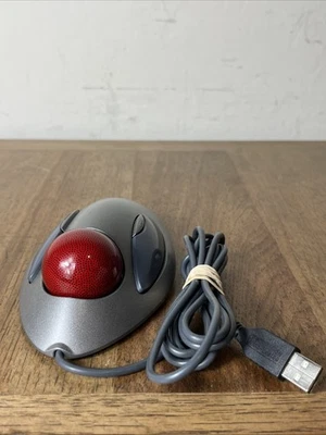 LOGITECH T-BC21 Marble Wired USB Trackball Mouse Ambidextrous Tested Works - Image 1 of 4