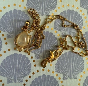 Awe inspired Astral Amulet And Saturn Chain Gold Vermeil Moonstone Necklace - Picture 1 of 3
