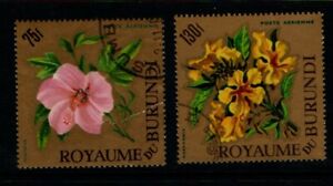 Burundi 1966 75F and 130F Flowers (top values) SG217-18 CTO Used see note