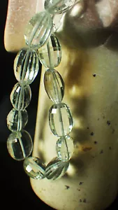 JEWELLERY PIECE CHAIN PRASIOLITE AMETHYST 375 GOLD SOGNI D'ORO 168 FACETS 45cm - Picture 1 of 2