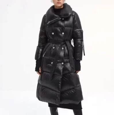 Jaqueta de inverno feminina nova tamanho M preta acolchoada brilhante GOOSE DOWN feminina - Imagem 1 de 4