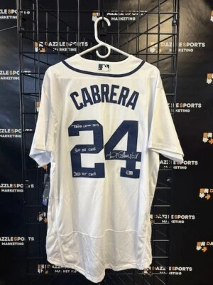 Detroit Tigers Miguel Cabrera Signed White Authentic Jersey Beckett - Image 1 of 2