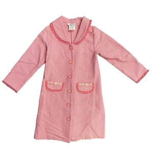 Bonnie Jean Girls Pink White Tweed Button Up Shawl Collar Jacket Dress Size 5 - Picture 1 of 13