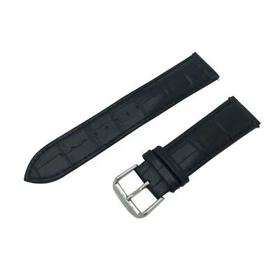 18mm 20mm 22mm Quick Fit Alligator Grain Genuine Leather Watch Band Strap - Image 1 of 4
