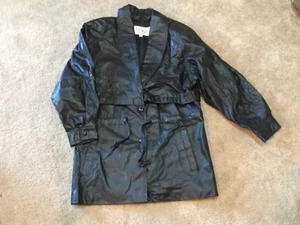 Black Leather Coat - Picture 1 of 10