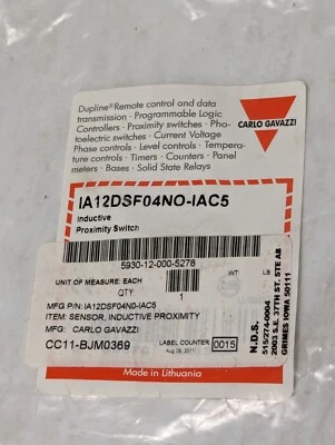 Carlo Gavazzi IA12DSF04NO-IAC5 Inductive Proximity Sensor - Image 1 of 3