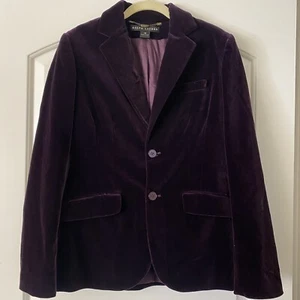 Ralph Lauren Black Label Purple Velvet Blazer Size 10 - Picture 1 of 9