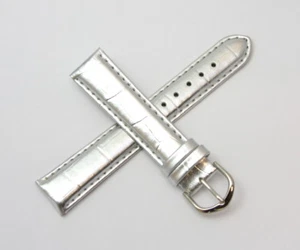 Lucien Piccard 18MM Alligator Grain Genuine Leather Watch Strap Band 7.5" SILVER - Picture 1 of 4