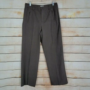 Christopher & Banks Mujer Pantalones Talla 12 Elastizados Marrón Cremallera Bolsillos Rectos - Imagen 1 de 8