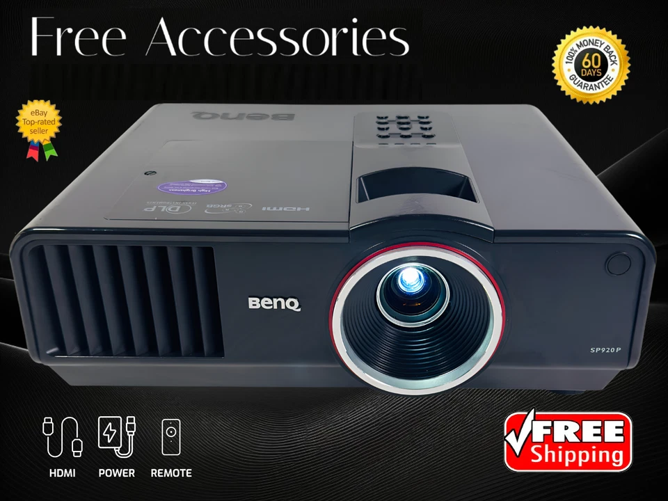Benq SP920P DLP Projector 6000 ANSI Large Venue Professional 1080p HDMI w/Remote - Image 1 of 4
