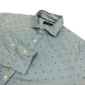 Polo Ralph Lauren Button Down Hemd Herren XL blau weiß gestreift geometrisch - Bild 1 von 7