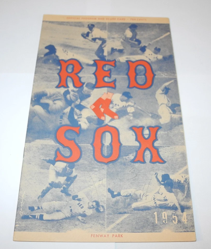 1954 Boston Red Sox White Sox Baseball Scorecard Program Scored 6/3 Williams HR - Image 1 of 4