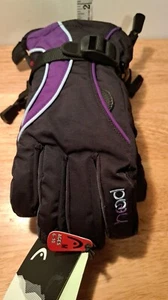 Head Jr Black Purple Insulated Ski Snowboard Winter Gloves M Ages 6-10 New  - Picture 1 of 5