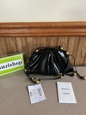 Bottega Veneta salon two collection the mini shiny leather pouch clutch black - Image 1 of 4