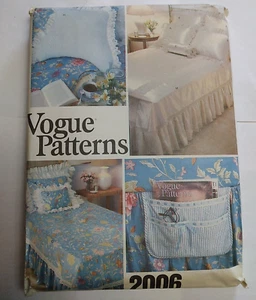 Bed Linen Package Bedspread Pillow Cases VOGUE 2006 HUGE Sewing Pattern UC VTG - Picture 1 of 9