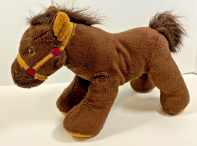 T.A.G. Standing Horses 12" Brown Plush Stuffed Pony Sewn Eyes - Image 1 of 4