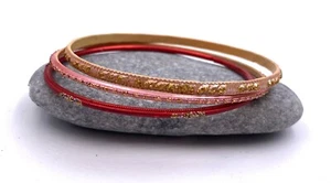 3 traditionelle Indianer Armreifen Glitzer Bollywood Sari Orientalischer Tanz Indien - Bild 1 von 4