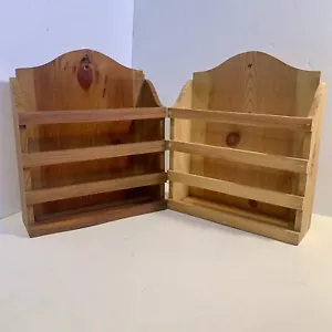 2 Rustic Hand Made Pine Magazine/Mail Rack Holders - Picture 1 of 13