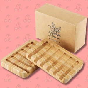 Wooden Soap Dish for Shower Soap Holder Self draining Bar Soap Holder For Bath - Picture 1 of 6