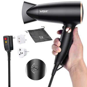 Hair Dryer VGR Dual Voltage Travel Hair Dryer with European Plug Adapter - Picture 1 of 1