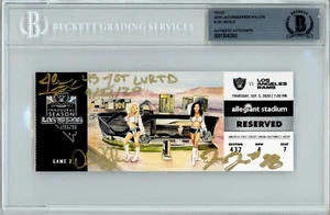 Las Vegas Raiders 2020 Josh Jacobs Darren Waller Ingold Signed Ticket BAS COA LR - Picture 1 of 2