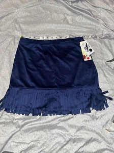 Speechless Girls XL NWT Navy Blue Knee Length Fringed Skirt Kids - Picture 1 of 7