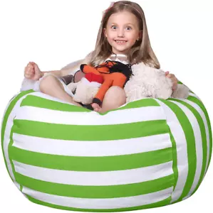 Stuffed Animal Storage Bean Bag Chair Cover for Kids | Stuffable Zipper Beanbag - Picture 1 of 12